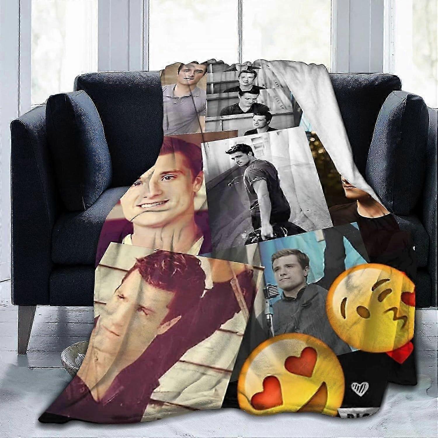 Josh Hutcherson Collage Blanket Lightweight & Warm,Ultra-Soft & Comfy Flannel Blanket,Microfiber Fleece Blanket,Anti-Pilling Plush Blanket A