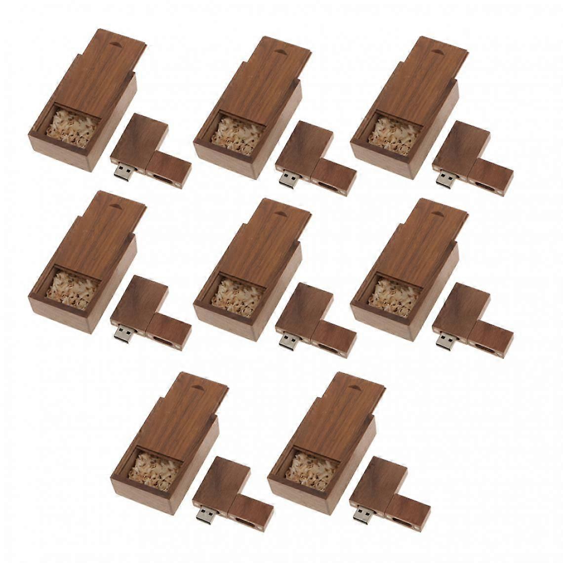 UFD Mobile Data Storage Memory for 8 32GB USB Flash Drives for Tablet PC with Wooden Box