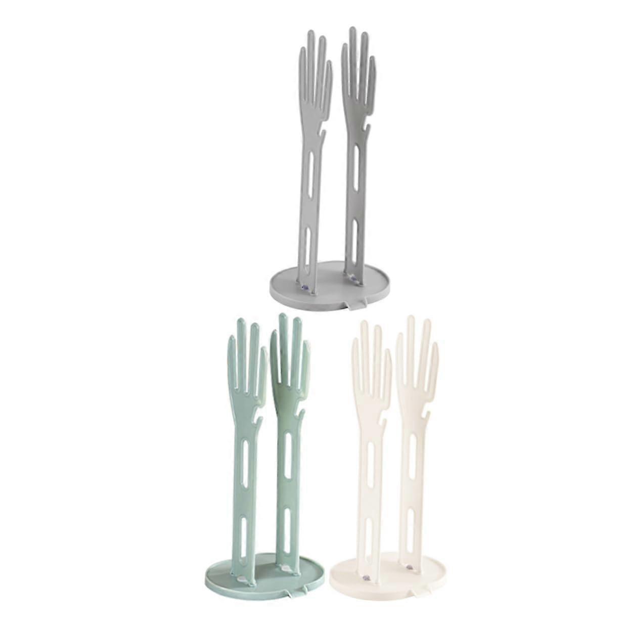 Kitchen Glove Holder 3Piece With Integrated Drip Tray Drying Rack Towel Storage SpaceSaving Wall Mount