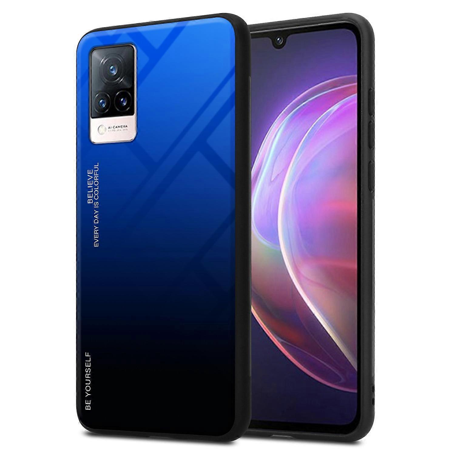 Θήκη Vivo V21 4G / 5G TPU Προστατευτική Θήκη - Πίσω Κάλυμμα με Προστατευτικό Τζάμι - Δίχρωμο