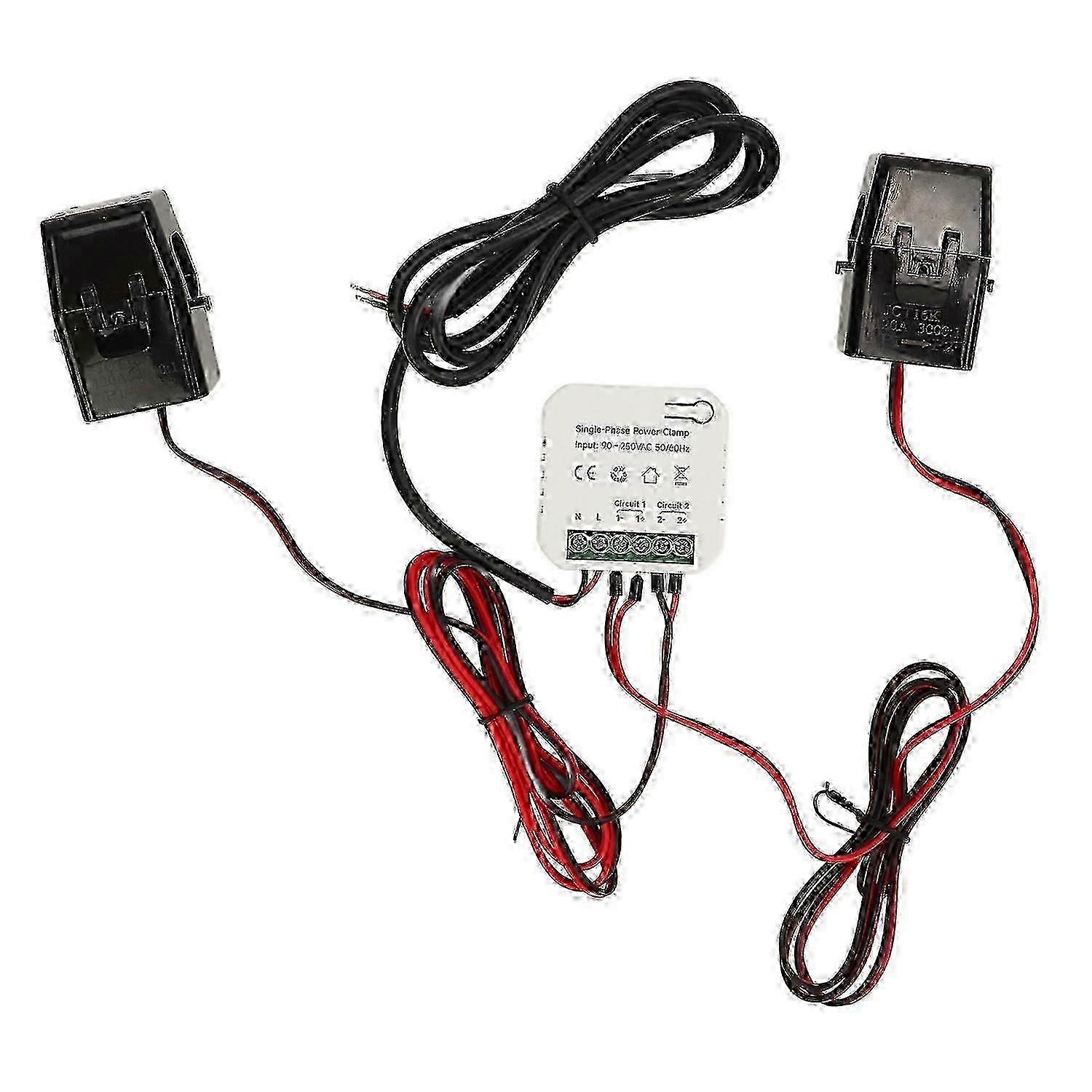 Smart Energy Meter for Tuya WIFI Consumption Monitor Single Phase with 2 120ACT Clamp Current Transf