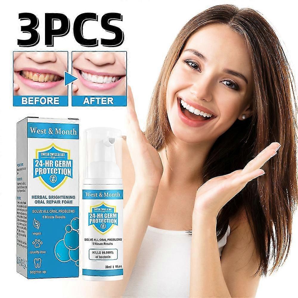3pcs Mint Teeth Whitening Toothpaste Foam Teethaid Mouthwash Tooth Paste Stain Remove