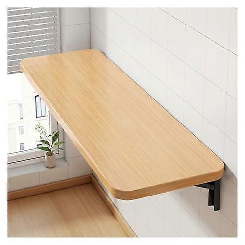 Wall Mounted Folding Table 60x40cm Wood Color, SpaceSaving Floating Desk For Home Office And Kitchen, Sturdy For Books