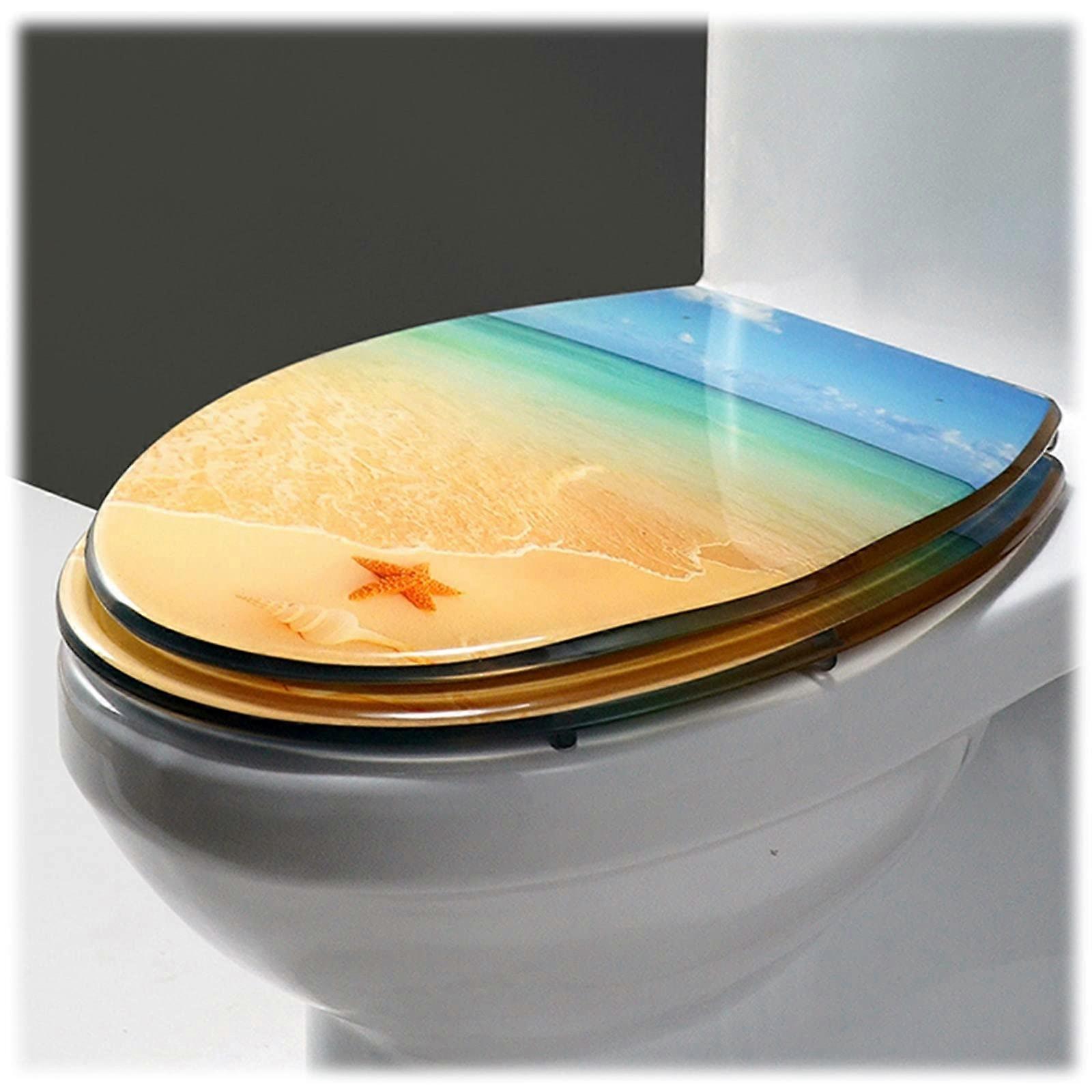 Toilet Seat Quick Release, HeavyDuty SoftClose Oval, Environmentally Friendly Resin, Adjustable Hinges, MultiColor