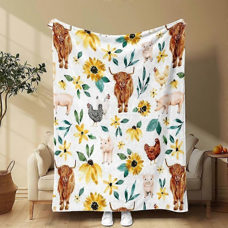 Animal Pattern Blanket, 1 Count Soft Comfortable Throw Blanket, Cool Bedroom Bedding Blanket for Home Office Travel Camping