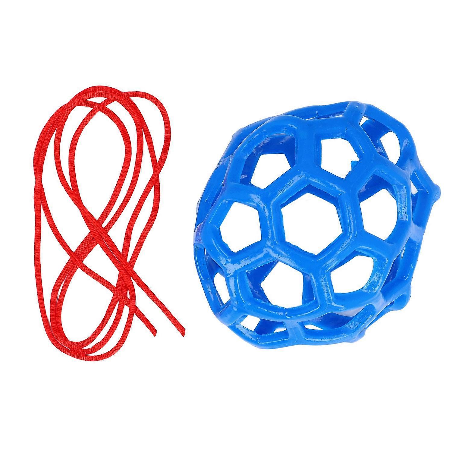 Hanging Feeding Toy Rubber Lattice Design Lightweight Soft Horse Treat Ball for Home and Farm Blue