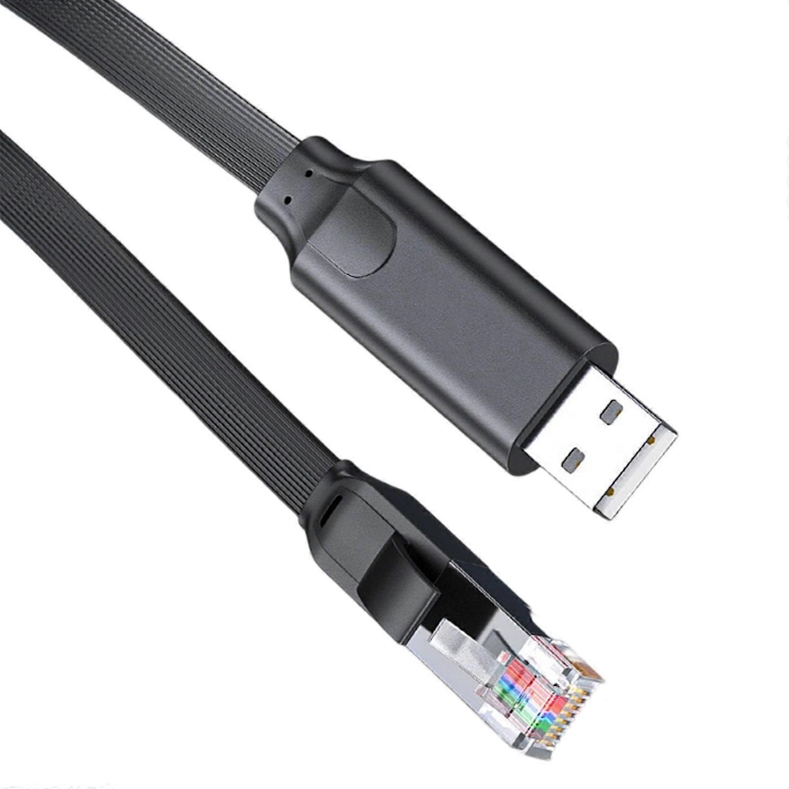 USB to RJ45 Debugging Cable Cord ESD Protections Compatible for Win 8/10 Insert and Play Supports Hot Swapping Multicolor