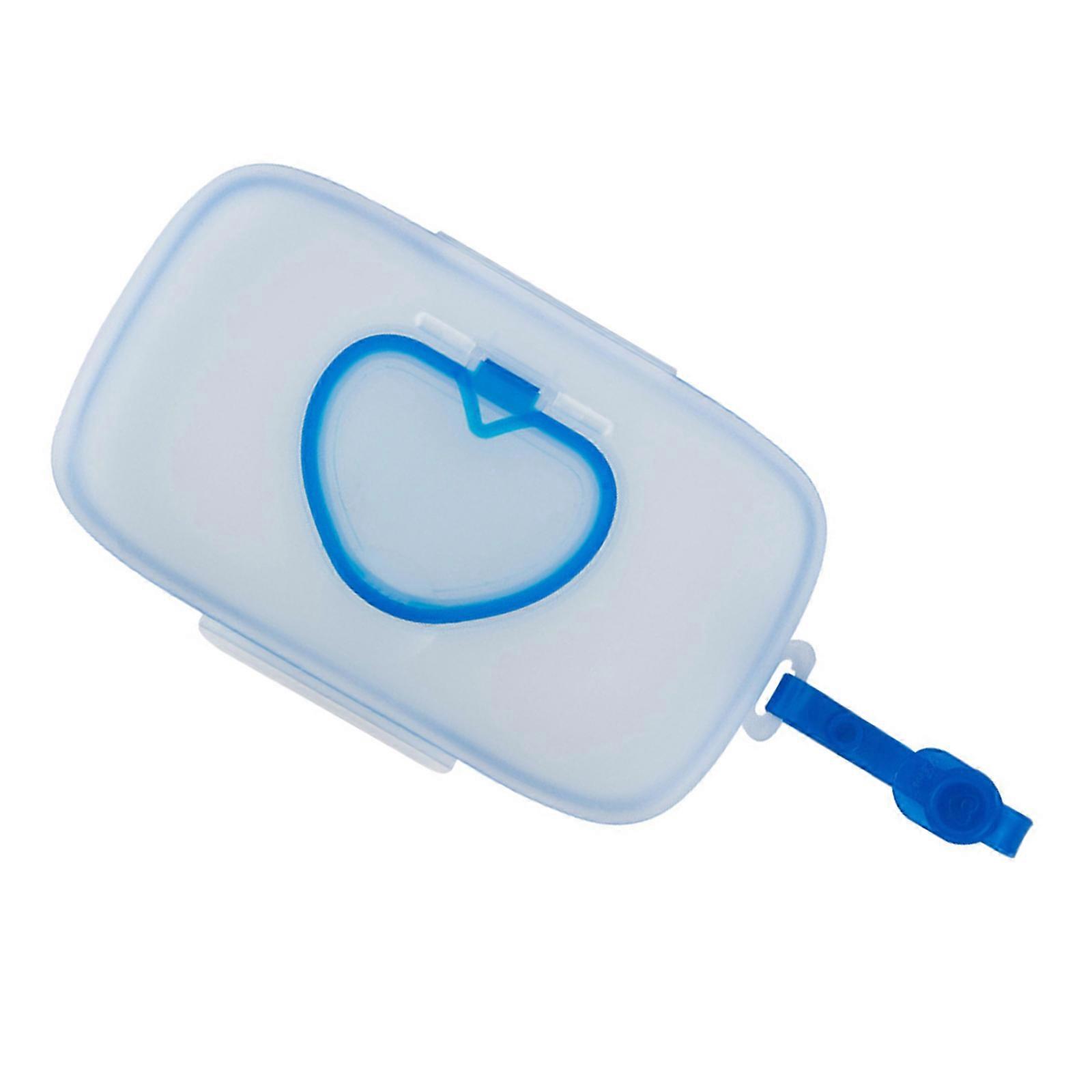 Baby Wipes Holder with Hand Rope, Refillable Diaper Wet Wipe Container Case Storage Box for Travel and Daily Home  sky blue