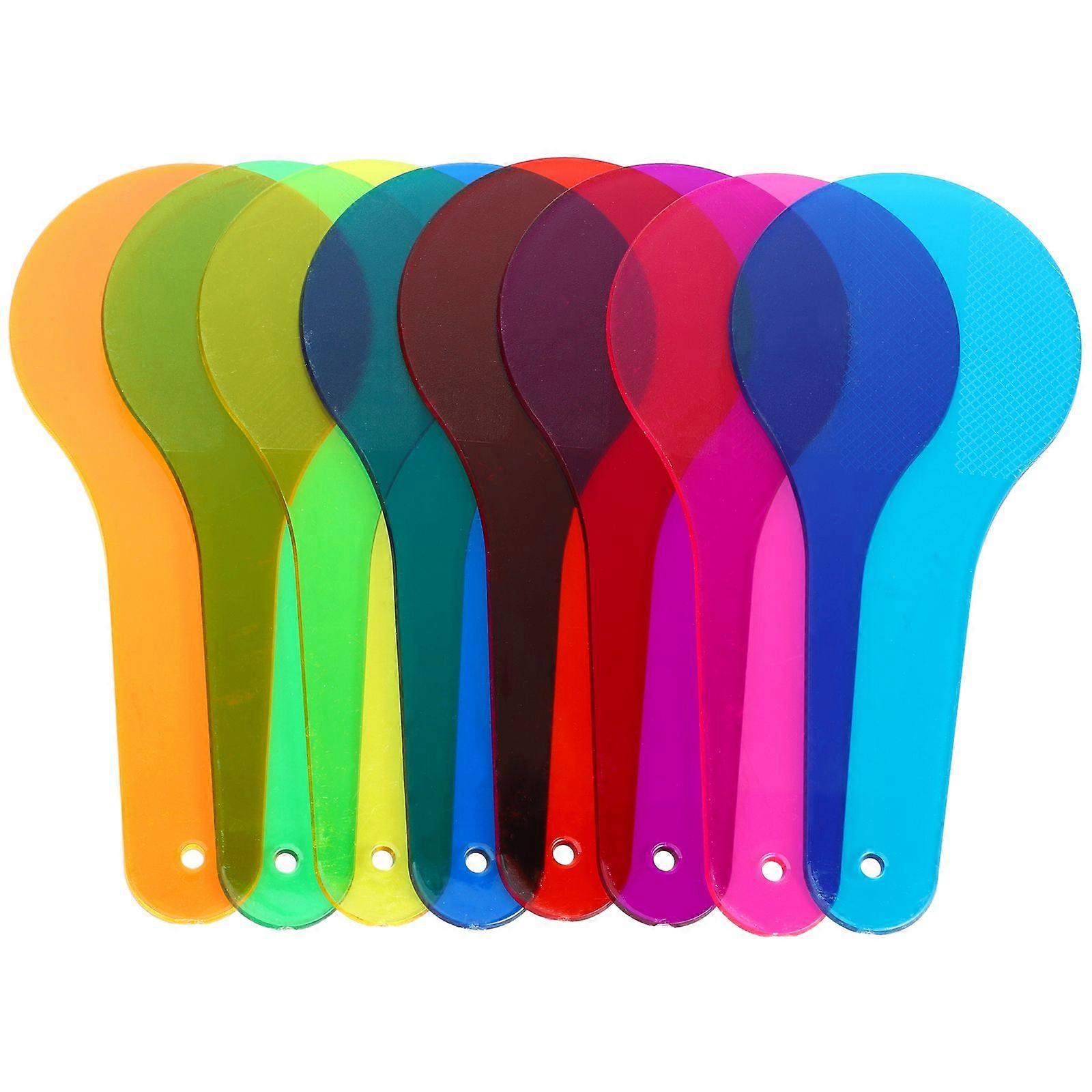 8 Sheets of Translucent Mixing Lenses Color Sheets Primary Color Learning Tool for School
