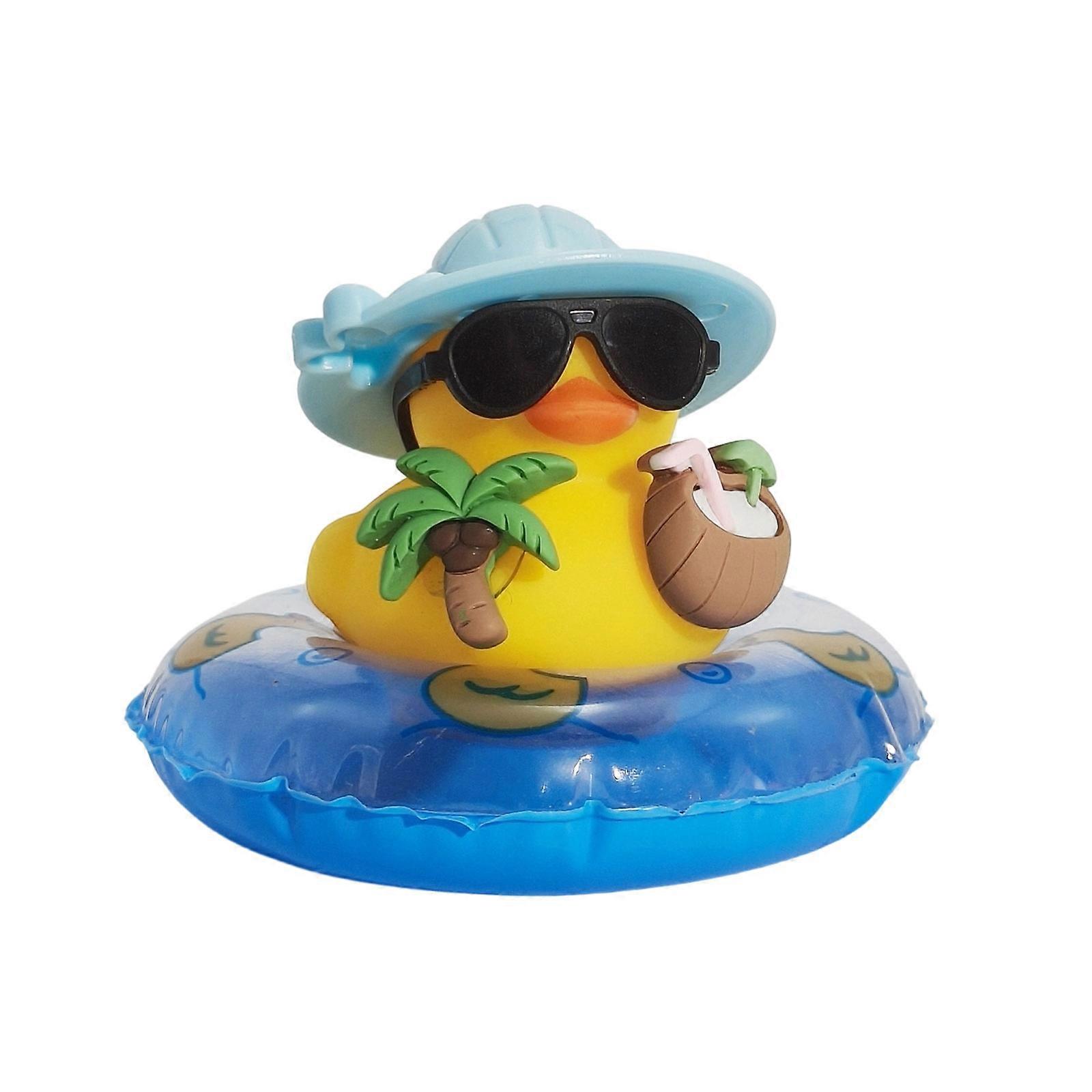 Summer Themed Dashboard Figurine with Duck Coconut Tree Design Not Slip Base Multiple Styles for Safe Vehicle Decors Multicolor