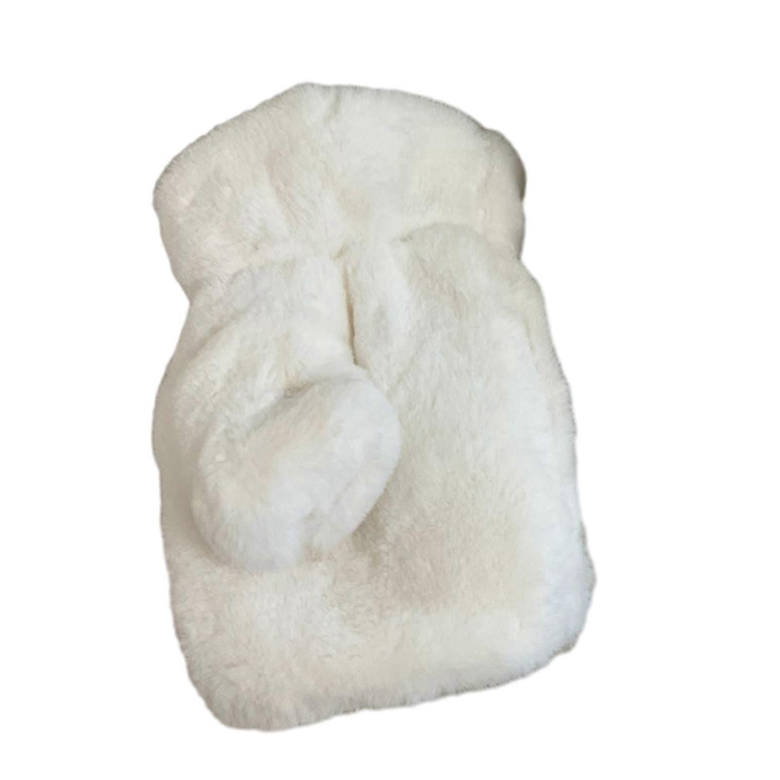 כפפות חורף רכות למבוגרים הניתנות להמרה חצי ואצבע מלאה כפפות אוזן ארנב מקסימה עם כיסוי הפוך לרכיבה על אופניים הקלדה לבן