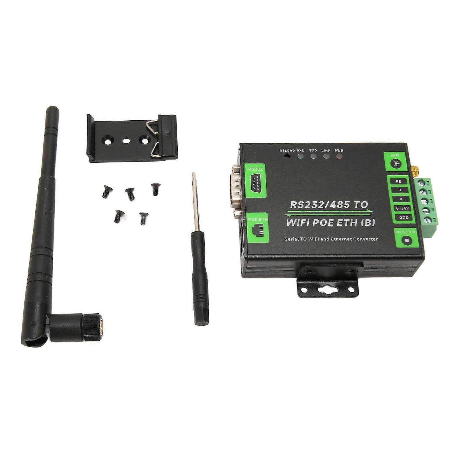 RS232 RS485 vers WiFi POE Ethernet Serveur Série Convertisseur Multifonction Industriel Port Serveur