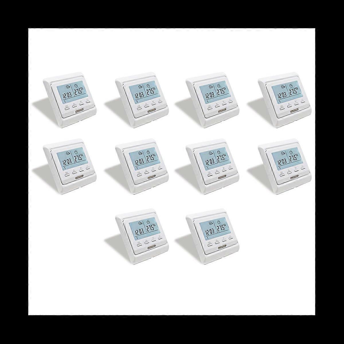 10X 16A 230V LCD Programmable Warm Floor Heating Thermostat Thermoregulator Temperature Controller M