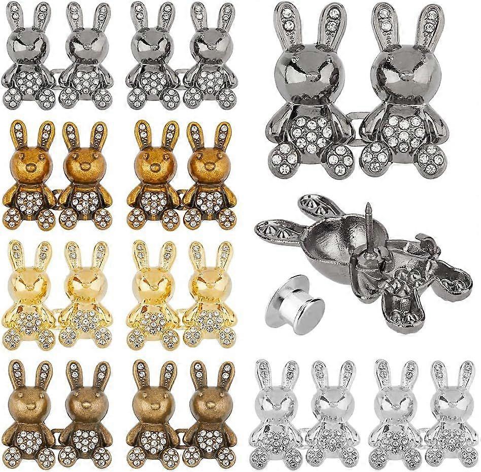 10Pairs 5 Colors Pant Waist Tightener Rabbit Jean Button Pins Detachable Decorative Waist Buckles Adjustable Pants Adjustable Clips for Waist Buckle E