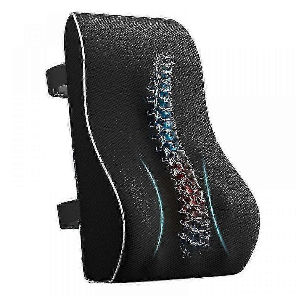 Lumbar Support Pillow for Office Chair Car Memory Foam Back Cushion for Back Large Back Pillow for Computer, Gaming Chair, Recliner Adjustable Straps
