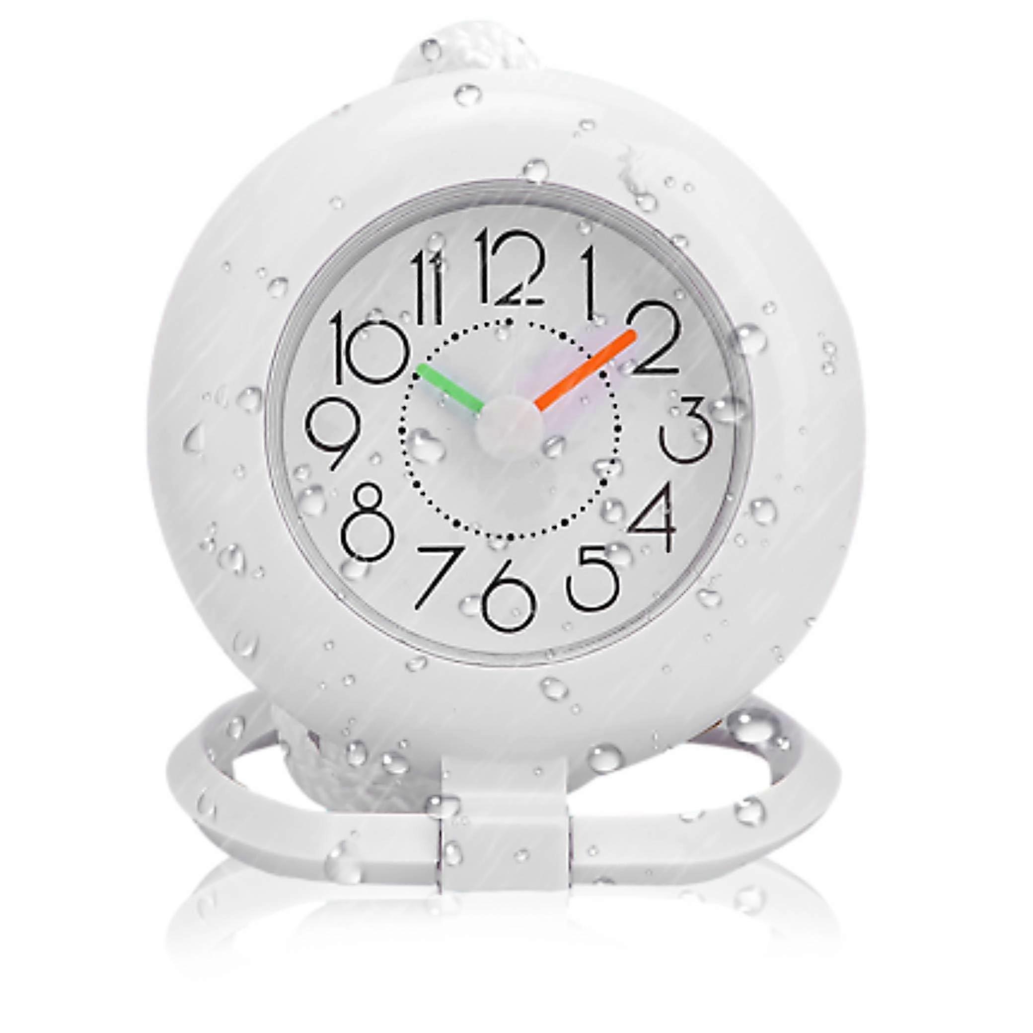 Waterproof Bathroom Clock with Timer, Digital Shower Wall Clock for Kitchen or Home, White