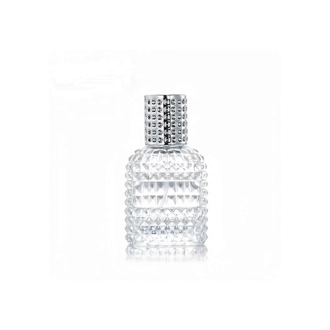 Perfume Atomizer 30ml Refillable Glass Travel Perfume Bottle with Fine Mist Spray Silver