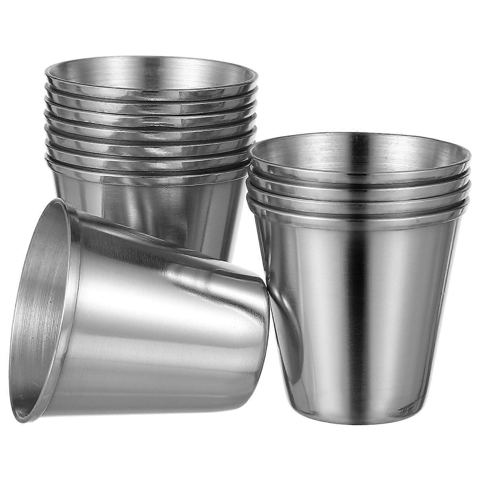 Silver Stainless Steel Shot Cups for Serving Drinks 60Pcs Portable Set