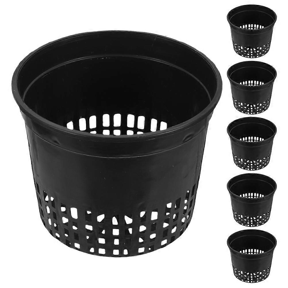 Black Hydroponic Baskets Plastic Nursery Pots for Hydroponic Planting 6Pcs