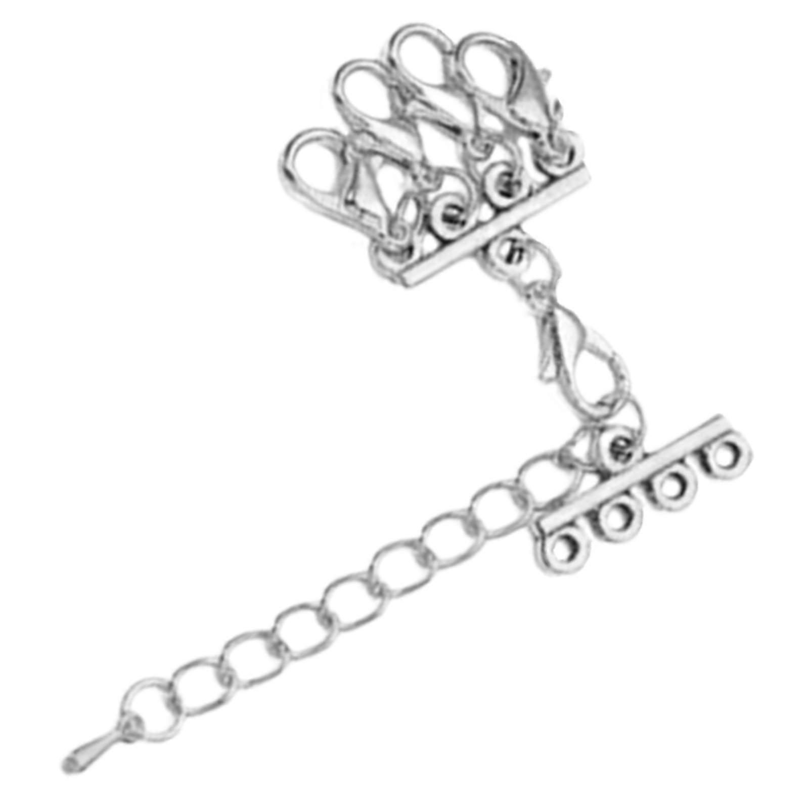Necklace Clasps Set Multi Strands Tube Lock Necklaces Clasps Separator Bracelet Layering Clasps Alloy Material for DIY  Silver