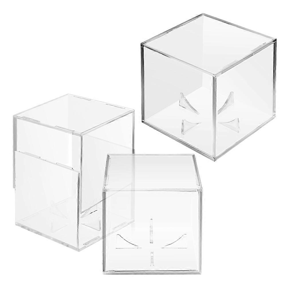 Transparent Baseball Display Cube Storage Case for Collectible Memorabilia Great for Fans 8X8X8CM 3Pcs