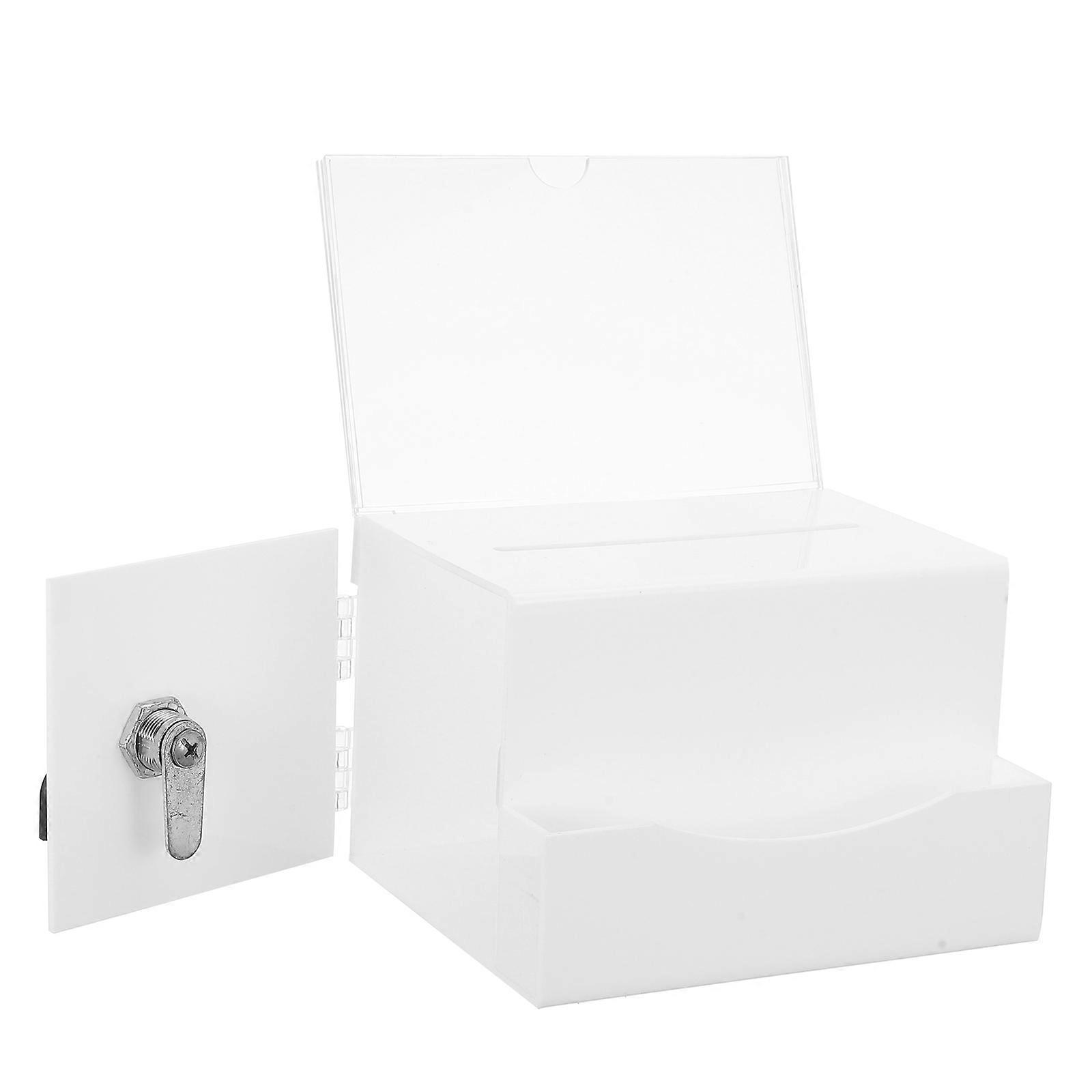 Donation Box with Lock Acrylic Suggestion Box for Daily Use