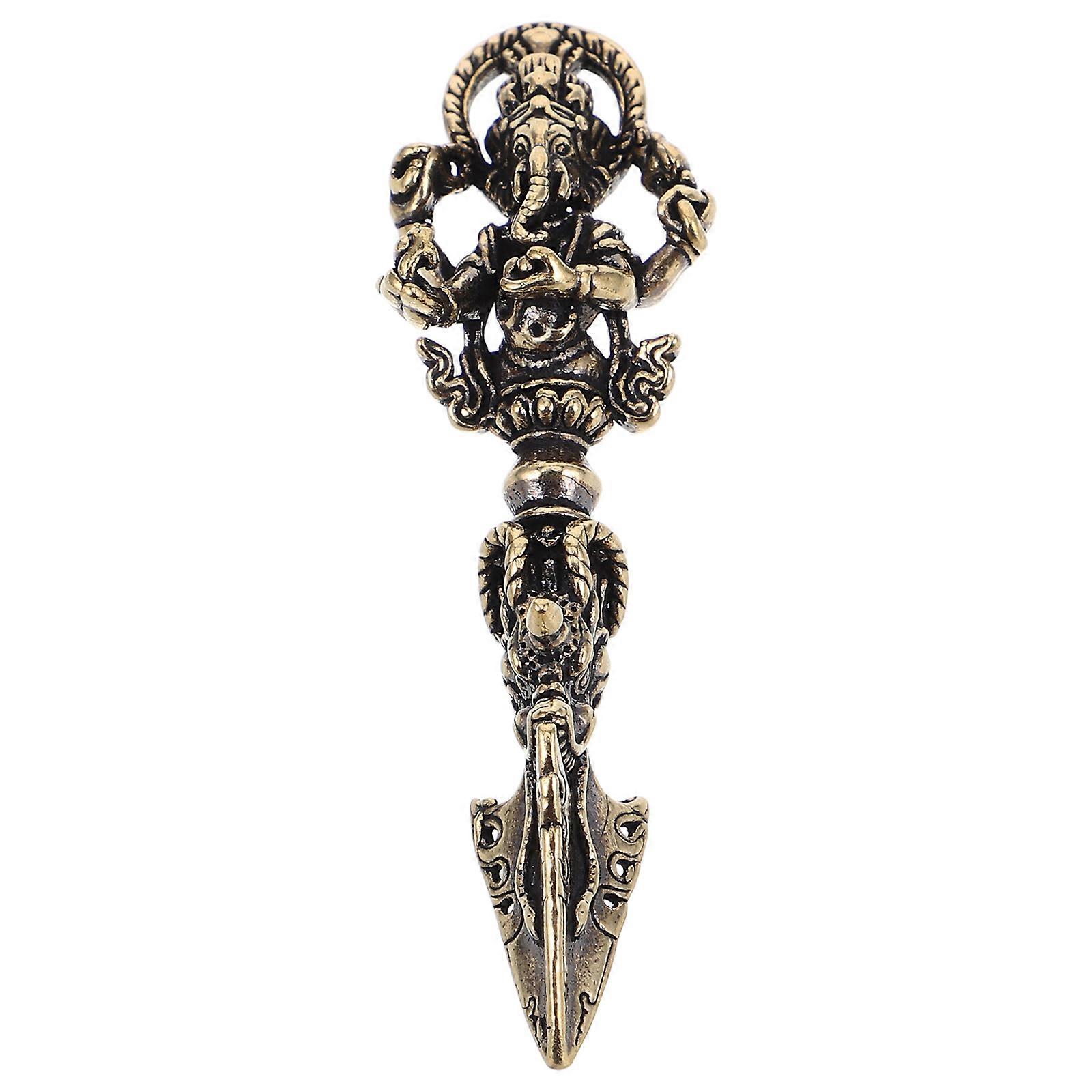 Coffee Phurba Pestle for Buddhist Practice Brass Religious Ornament