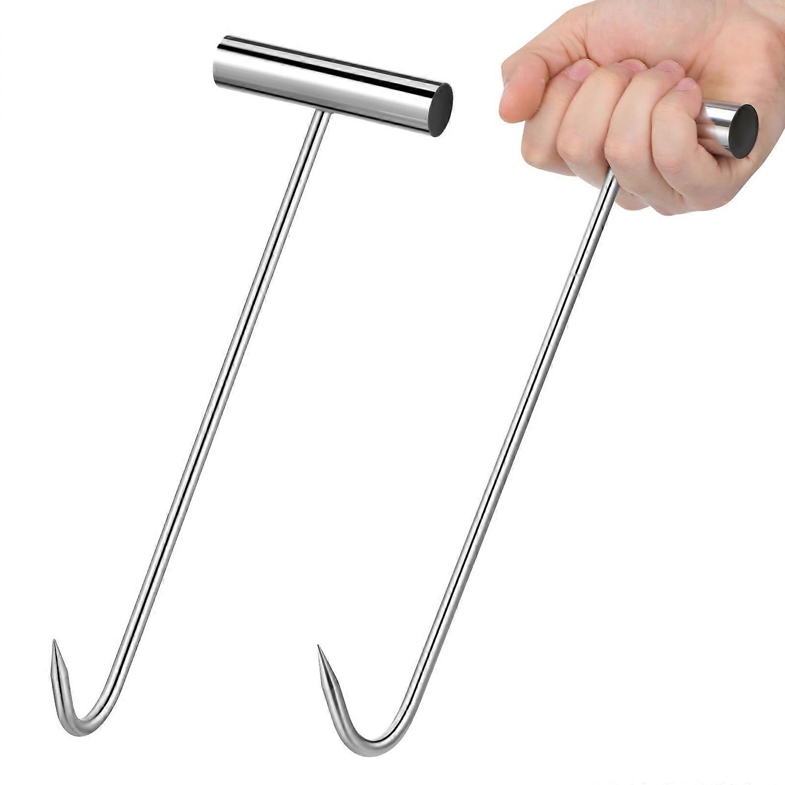 Manhole Cover Pulling Hook Stainless Steel for Lifting 2Pcs Tool