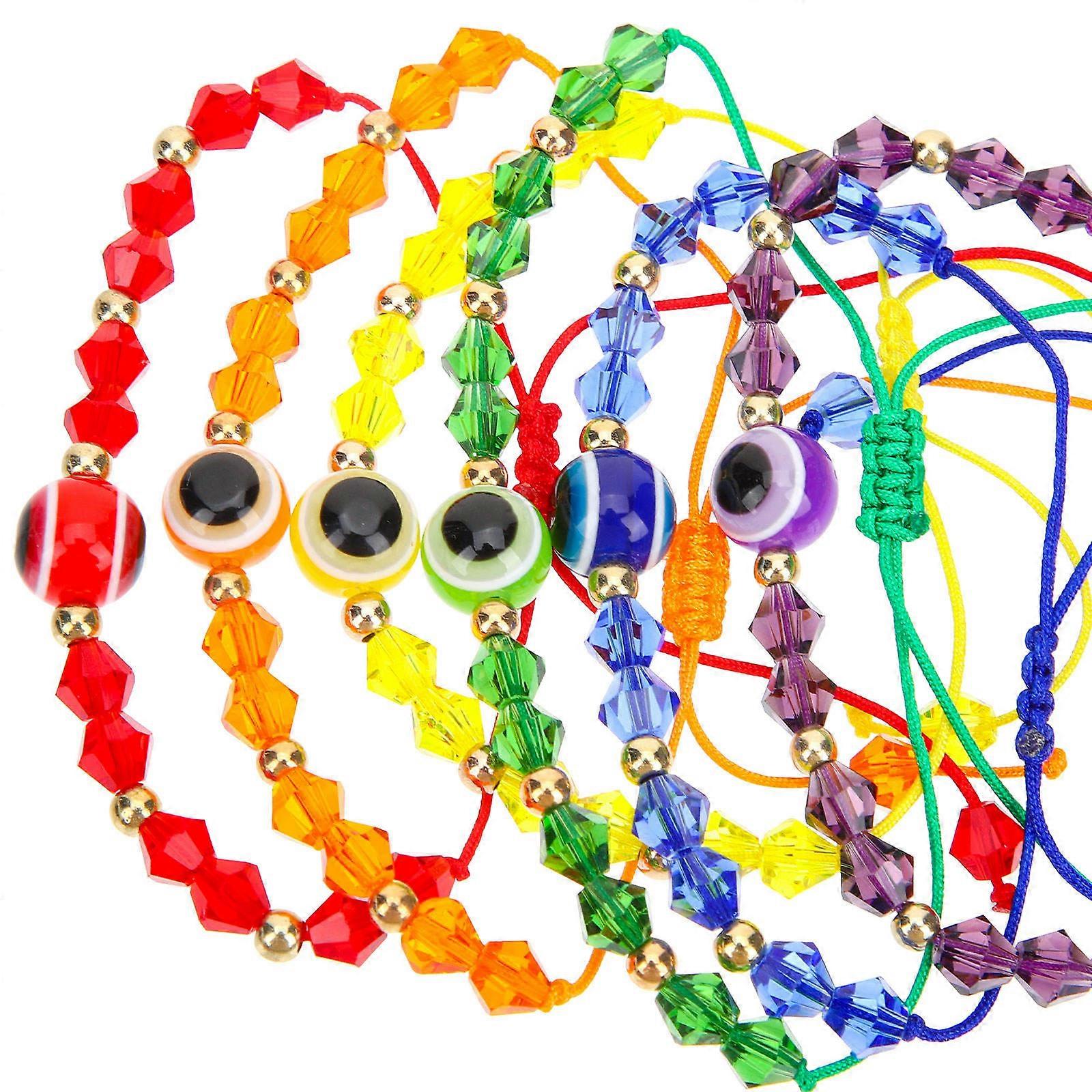 Handmade Evil Eye Bracelet Adjustable Beaded Bracelets for Decor 16Pcs Set