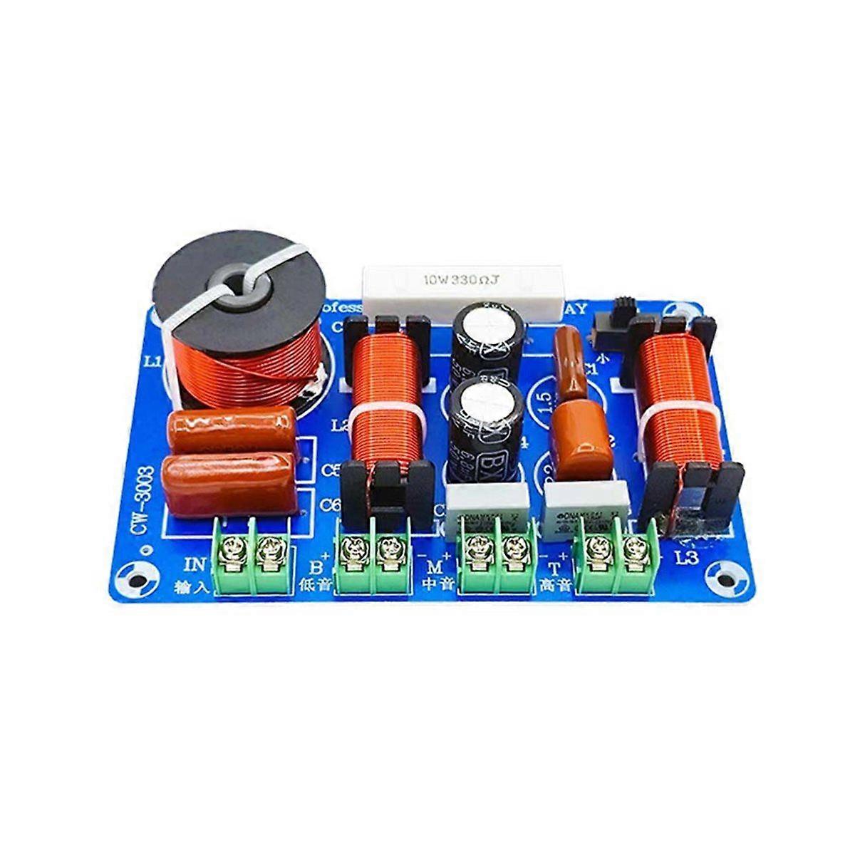 3-Way 250W Speaker Crossover Filter Adjustable Frequency 5200Hz-5500Hz Ideal for Home Theater Speak