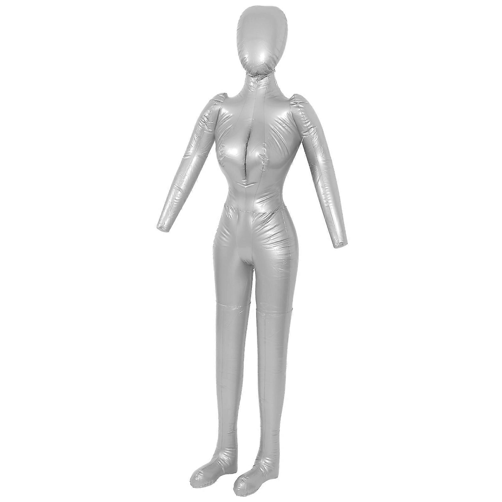 3Pcs Mannequin Body for Photography and Window Display with Easy to Inflate Feature in Silver Color