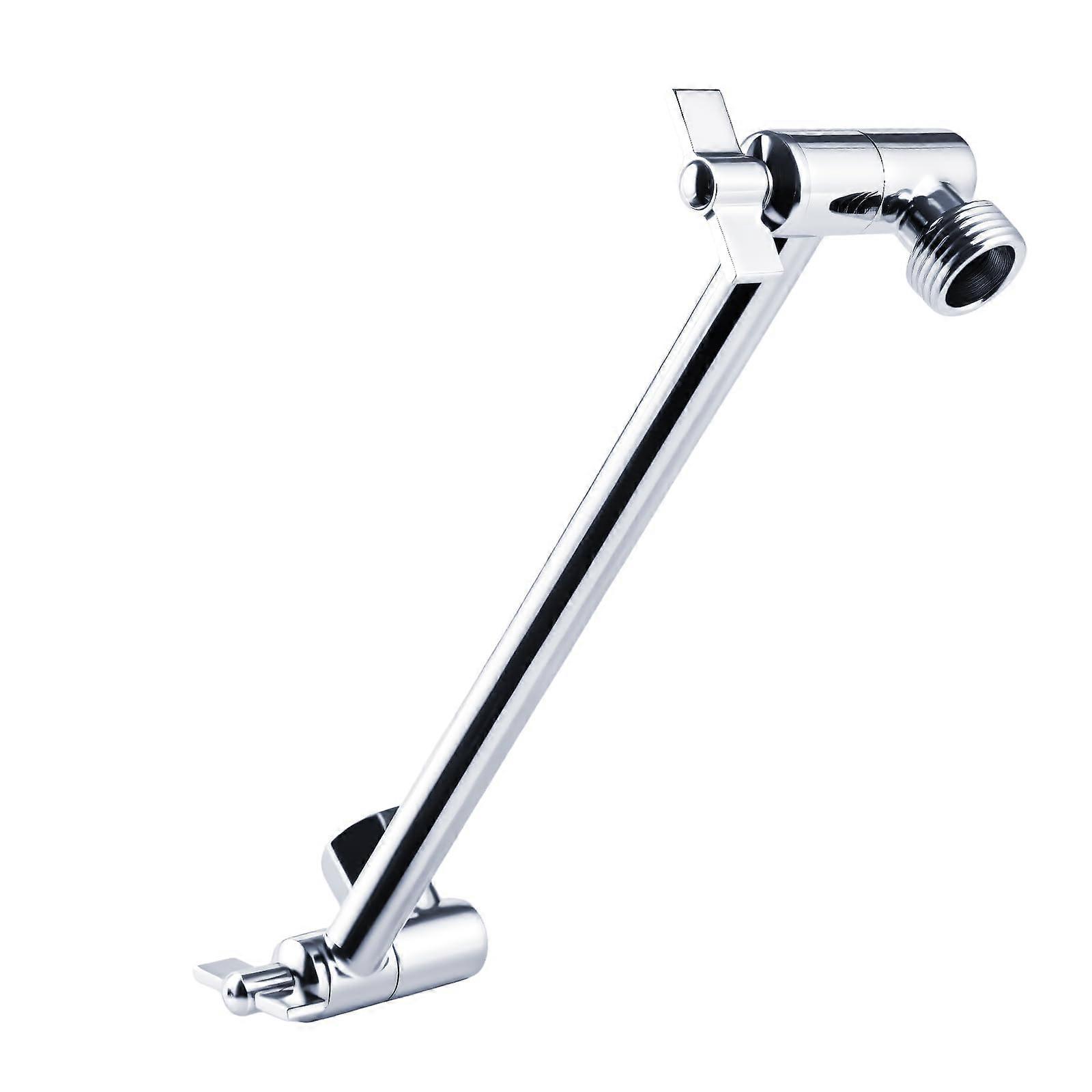 Adjustable Shower Arm 11 Inch Solid Brass Extension with Gear Lock NoSag Design Chrome