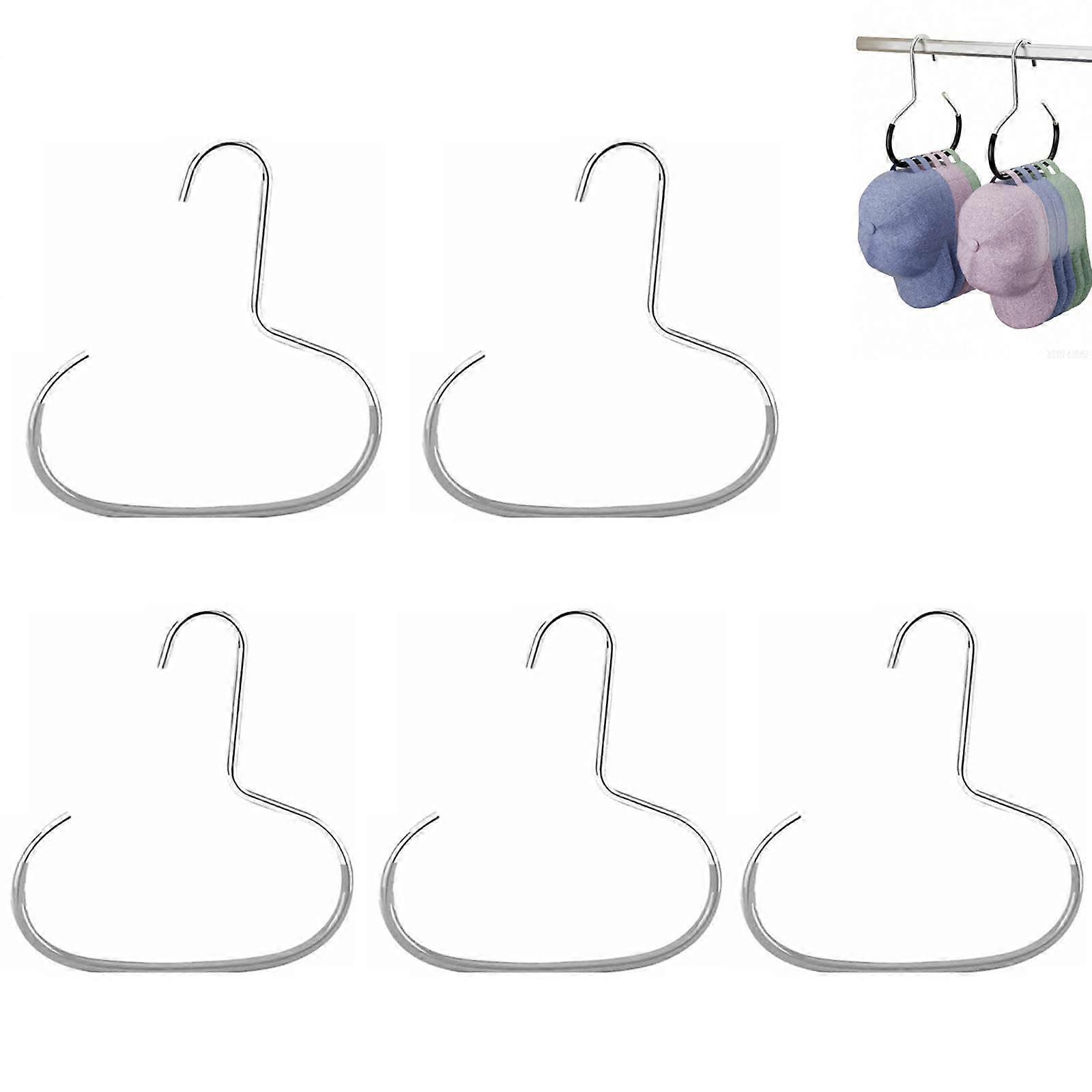 Closet Organizer with Durable Steel Hat Hangers, RustResistant Scarf Hooks, Gray Set of 5