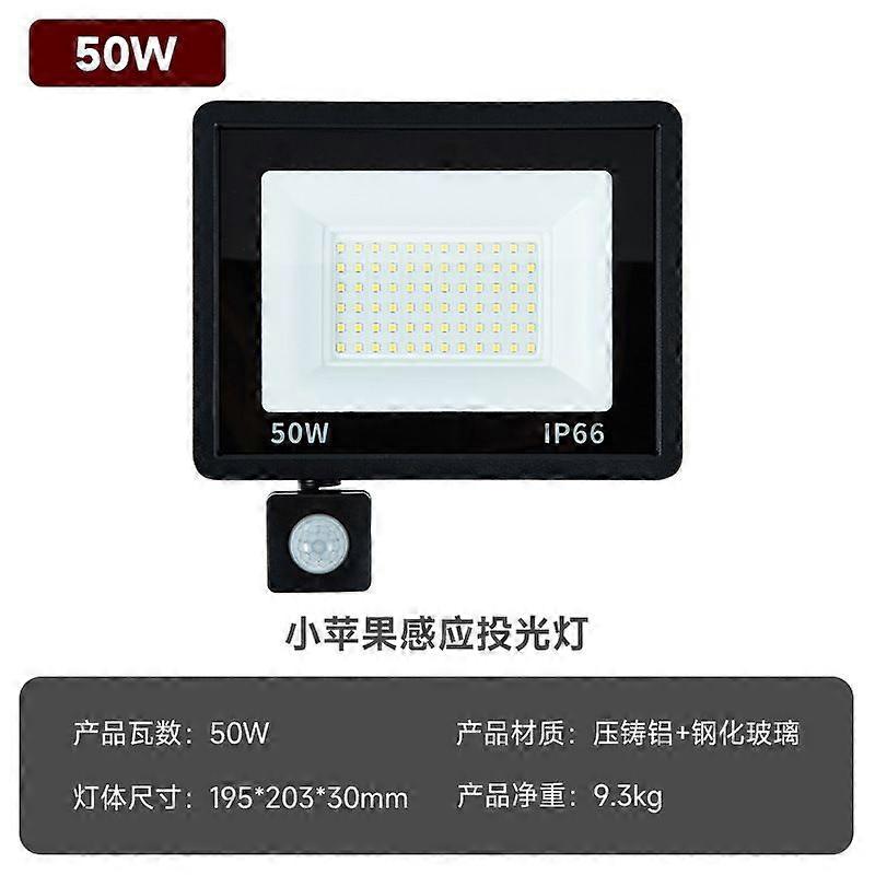 Motion Sensor Flood Light Outdoor, 50W Plug in Motion Sensor Light with 5.2ft Cord, IP66 Waterproof Floodlights with Photocell 6000K Super Bright Secu