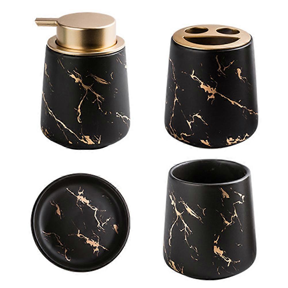 Bathroom Washing Supply Ceramic Toothpaste Cup Set with Soap Tray and Cups