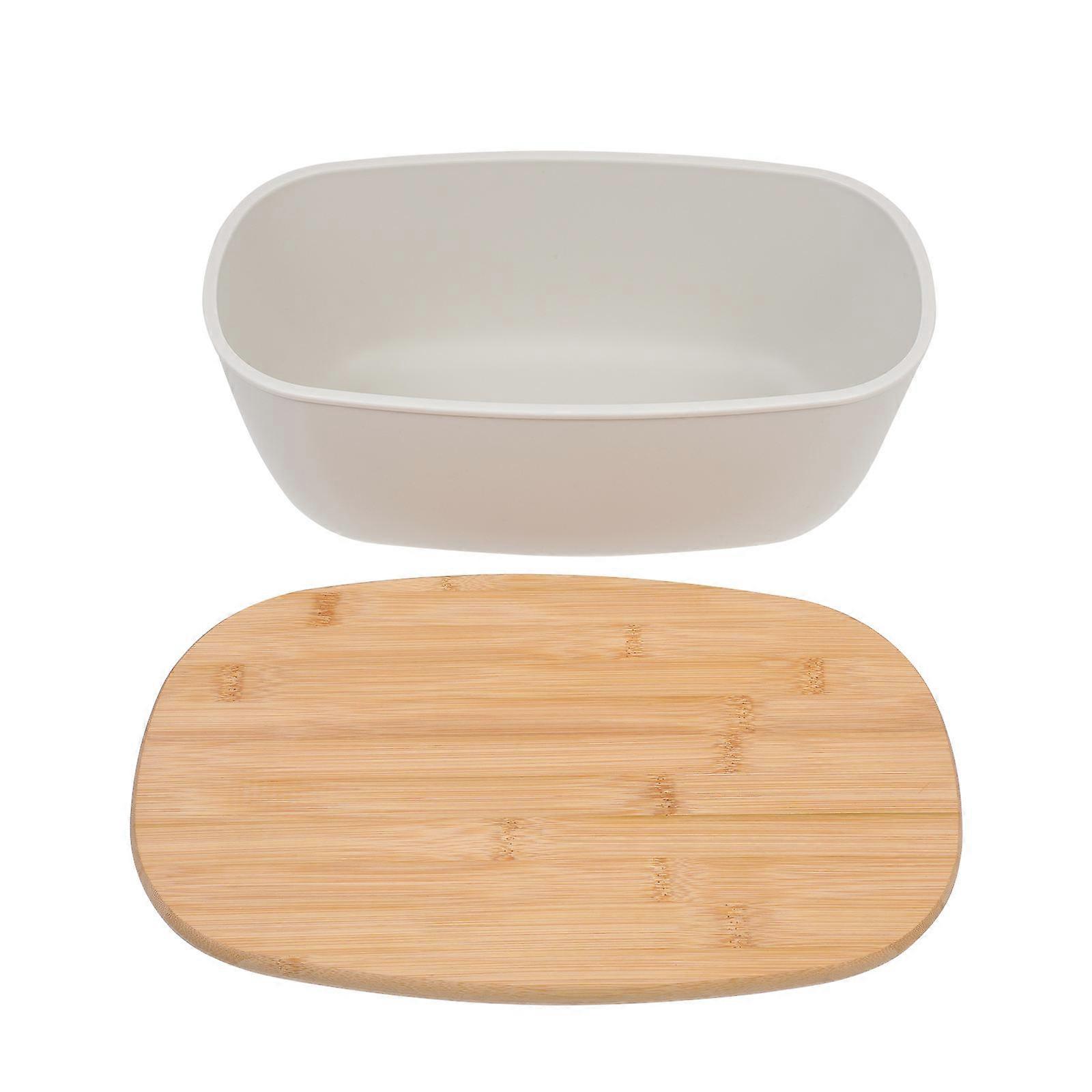 Home Bread Box for Storing Fresh Bread with Bamboo Lid 1 Piece