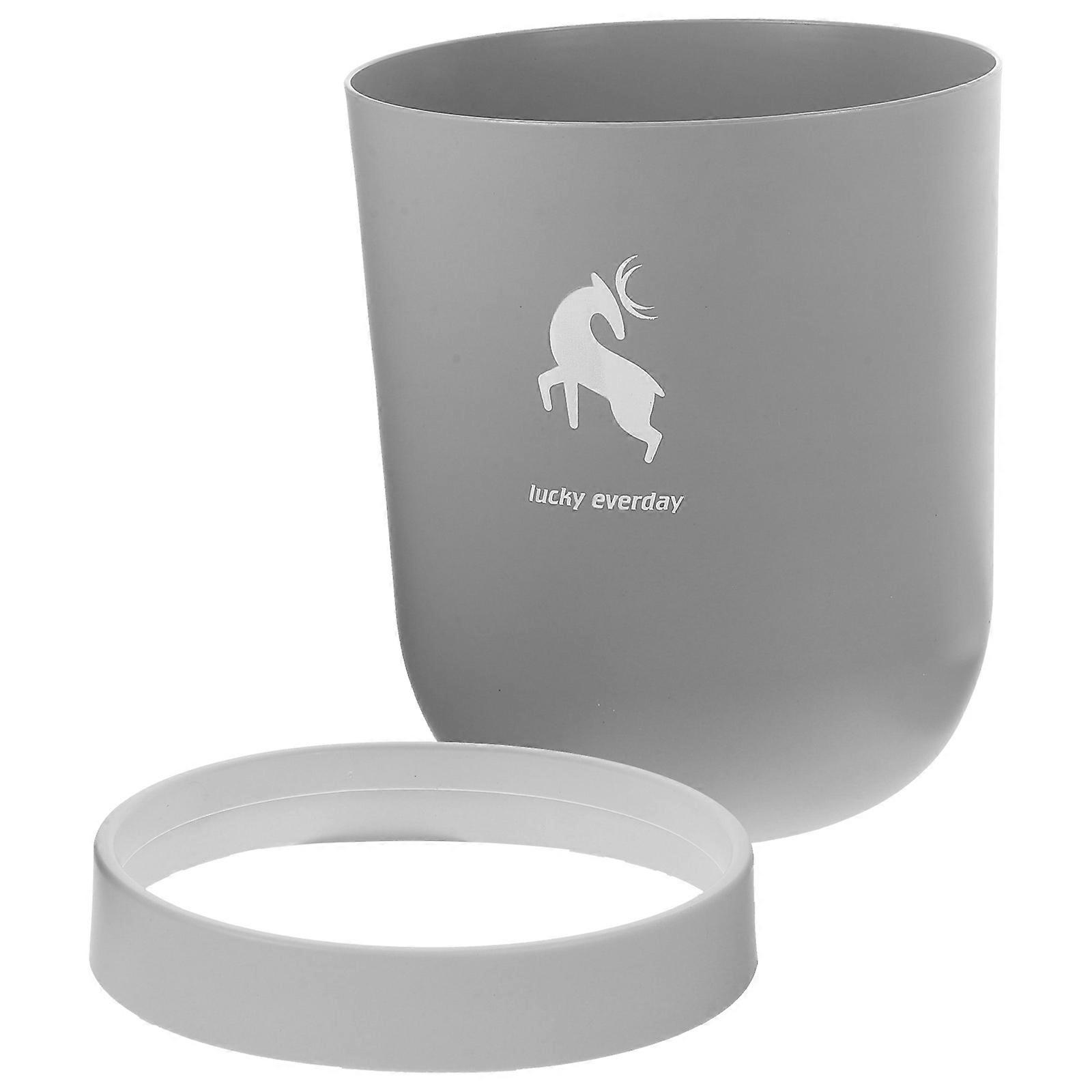 Trash Can Plastic Wastebasket for Storage Use Grey Material