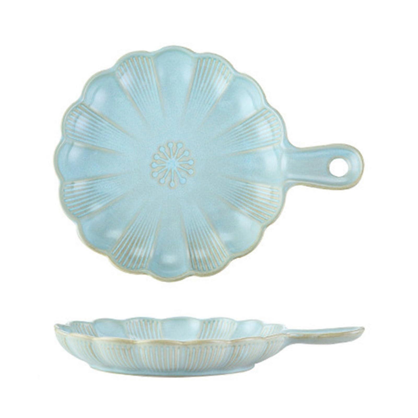 Ceramic Lasagna Baking Dish Blue 23.8x18.2cm Oven Safe Rectangular Bakeware for Casseroles and Pies