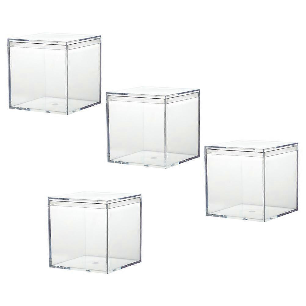 Transparent Candy Box Square Storage Container for Storage Use 4Pcs