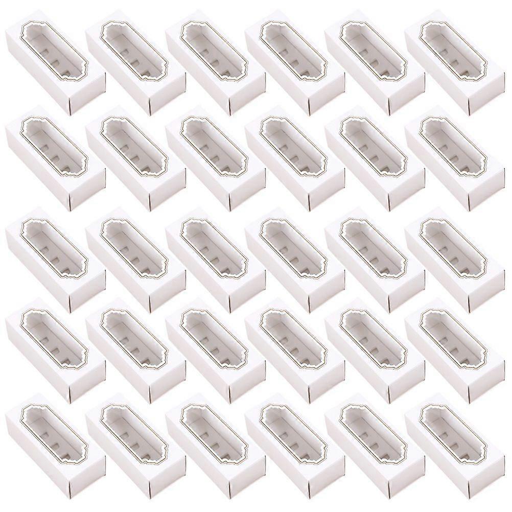 30PCS Macarons Box for 5 Macaron Container Drawer Type Macaron Boxes Cookie Cake Dessert Party Gift Packing Box with Clear Window