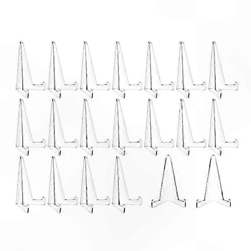 20 Pack Triangle Acrylic Display Stands for Mini Frames and Plates