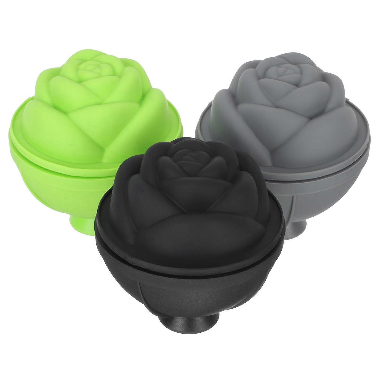 Silicone Rose Ice Cube Mold Set for Cocktails Whiskey Large Flower Shape Easy Release