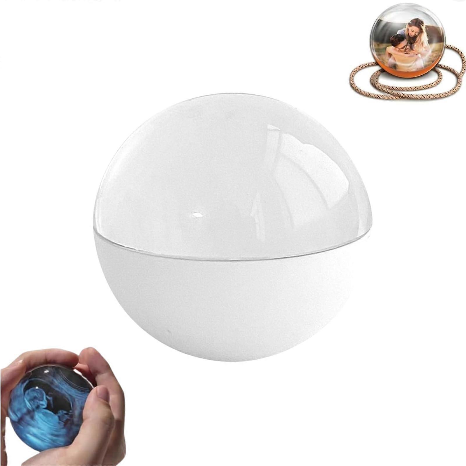 Digital Photo Frame Crystal Ball Memory Video Sphere with Wireless Upload Vibrant Light Display White
