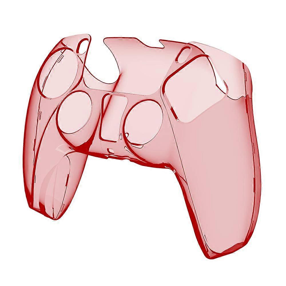 Clear Hard Shell Red ScratchResistant Slim Cover for PS5 DualSense Controller