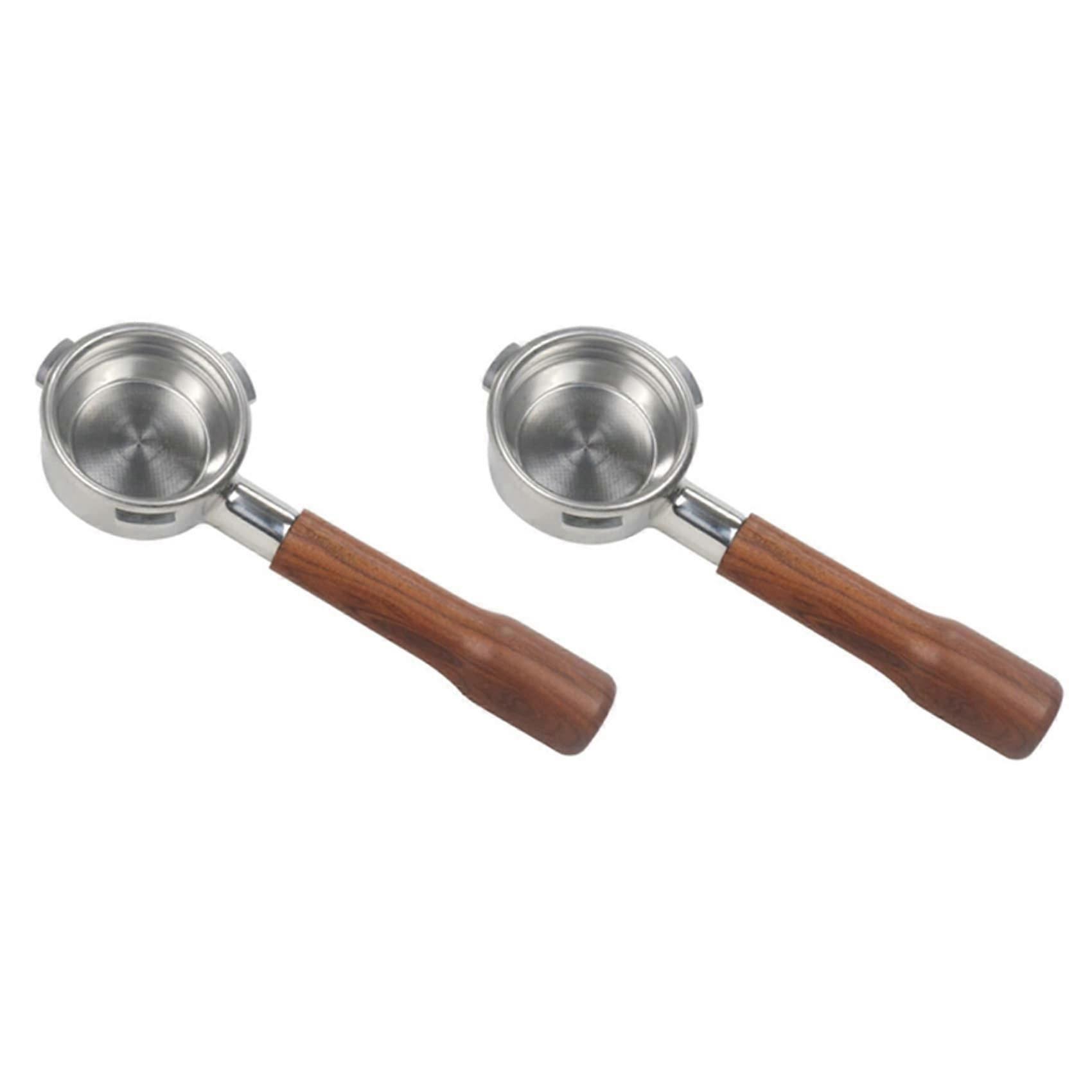 2X 58mm Bottomless Portafilter for Espresso Machine with Ergonomic Handle and Precise Extraction