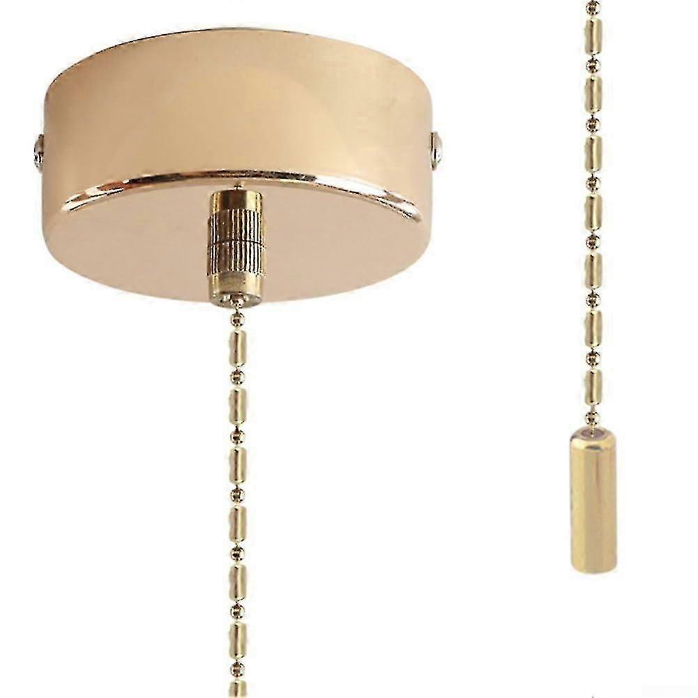 Bathroom Light Pull Cord Switch with Mounting Kit - Gold Ceiling Light Pull Cord Accessories