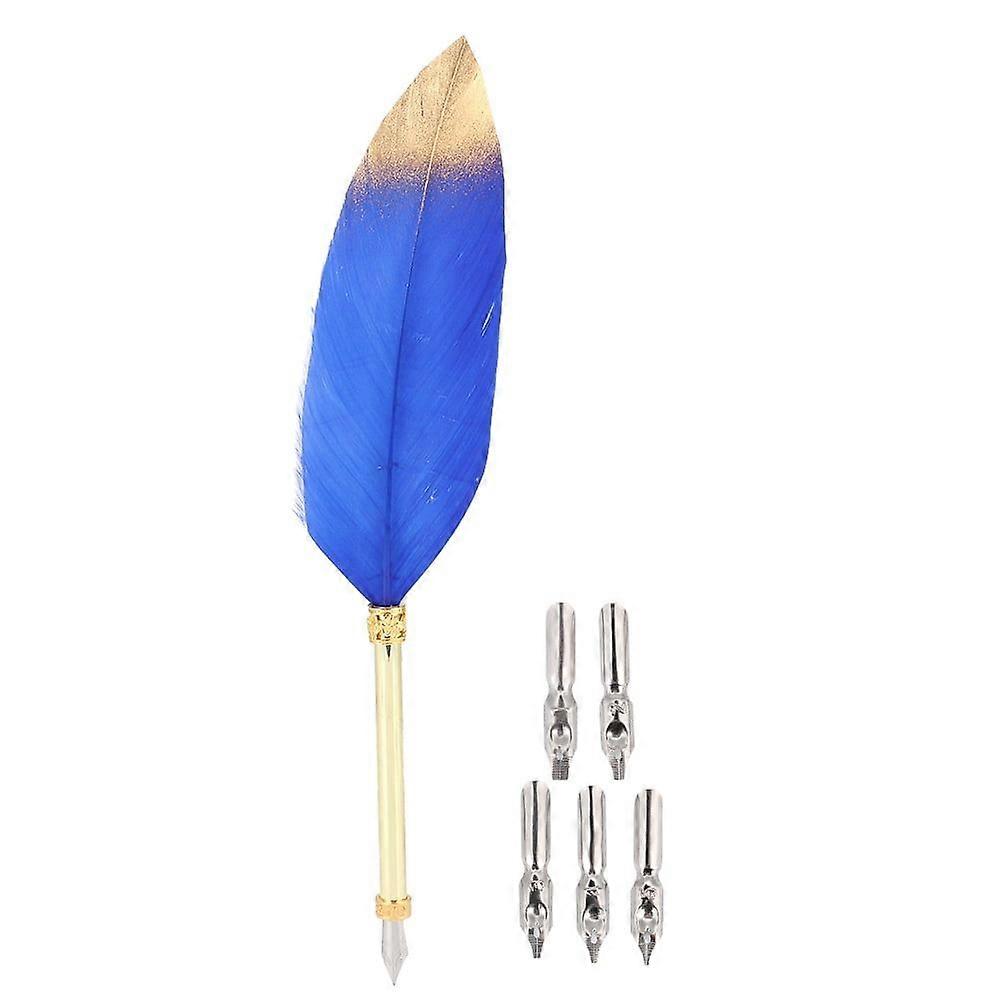 Retro Classical Style Feather Pen Kit Metal Calligraphic Pen Gift Box for