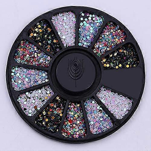 Nail Art Rhinestones Wheel 3D Nail Decorations Mixed Color Small Irregular Beads Pattern 8