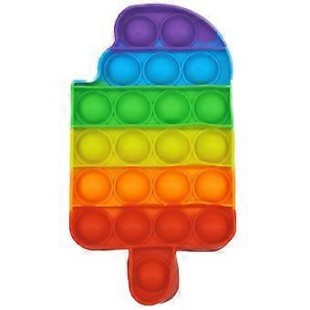 Regenbogen-Pop-It-Spielzeug, Silikonblasen-Sensorikspiel, Stressabbau, Lernspielzeug für Kinder