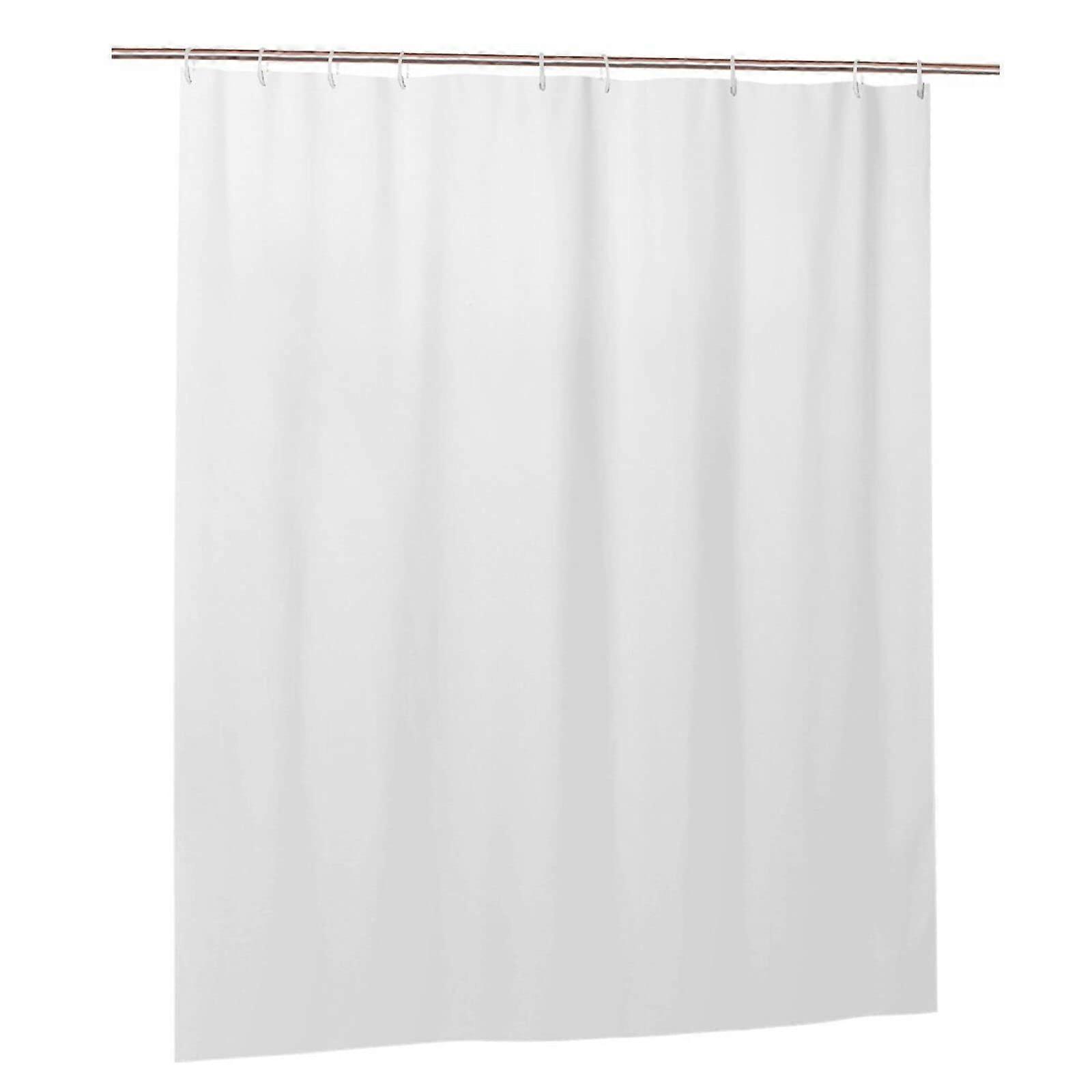 Waterproof Polyester Shower Curtain 60x72 White with Hooks, Weighted Hem, QuickDry Fabric